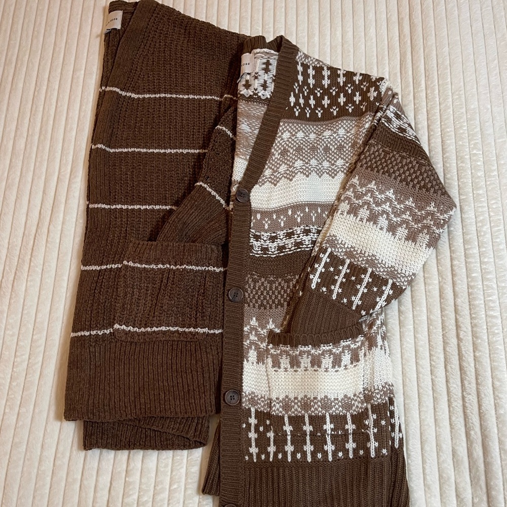 Pink Rose |  Brown Patterned Sweater Bundle